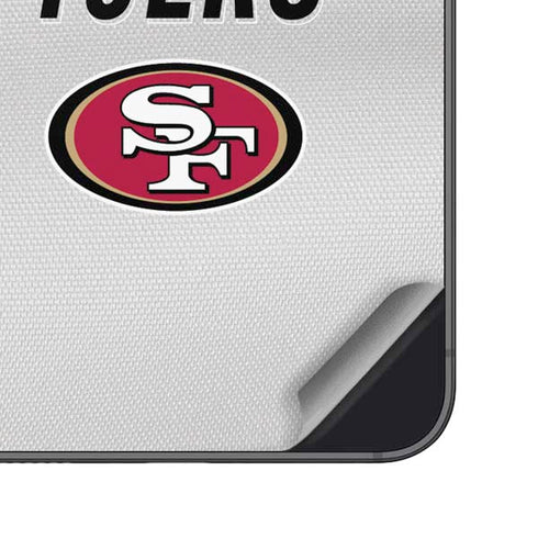 NFL San Francisco 49ers White Striped Galaxy S25 Plus Skin