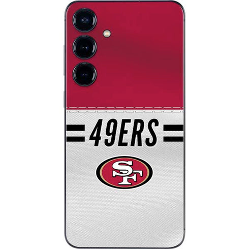 NFL San Francisco 49ers White Striped Galaxy S24 Skin