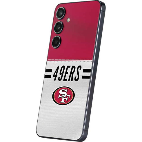 NFL San Francisco 49ers White Striped Galaxy S24 Skin