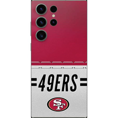 NFL San Francisco 49ers White Striped Galaxy S25 Ultra Skin