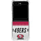 NFL San Francisco 49ers White Striped Galaxy Z Flip6 Clear Case