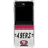 NFL San Francisco 49ers White Striped Galaxy Z Flip6 Clear Case