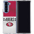 NFL San Francisco 49ers White Striped Galaxy Z Fold6 Clear Case