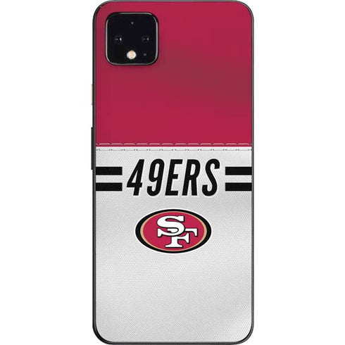 NFL San Francisco 49ers White Striped Google Pixel 4 XL Skin