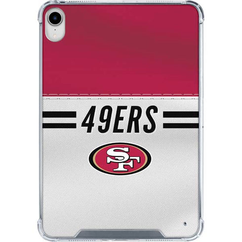 NFL San Francisco 49ers White Striped iPad 11th Gen (2025) Clear Case