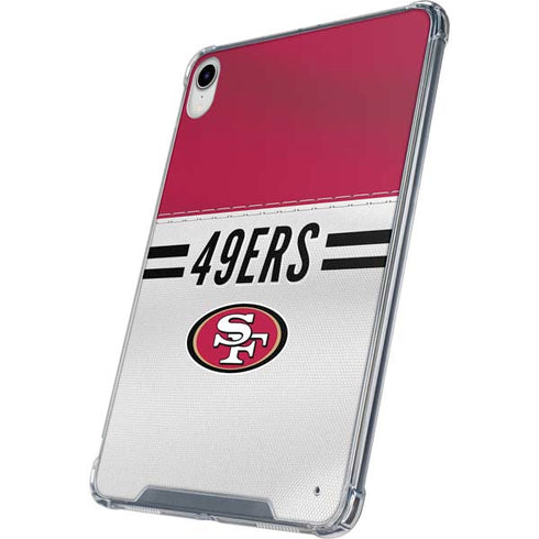 NFL San Francisco 49ers White Striped iPad 11th Gen (2025) Clear Case