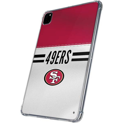 NFL San Francisco 49ers White Striped iPad Pro 11in (2024) Clear Case