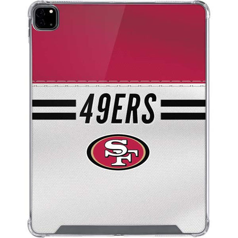 NFL San Francisco 49ers White Striped iPad Pro 12.9in (2020) Clear Case
