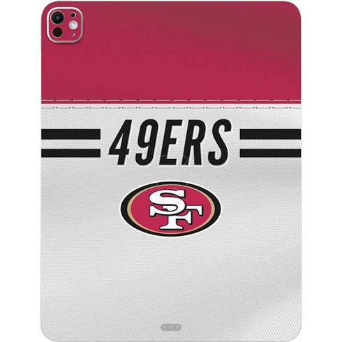 NFL San Francisco 49ers White Striped iPad Pro 13in M4 (2024) Skin