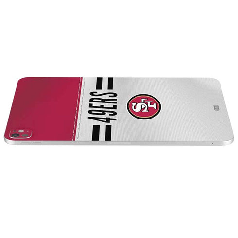 NFL San Francisco 49ers White Striped iPad Pro 13in M4 (2024) Skin