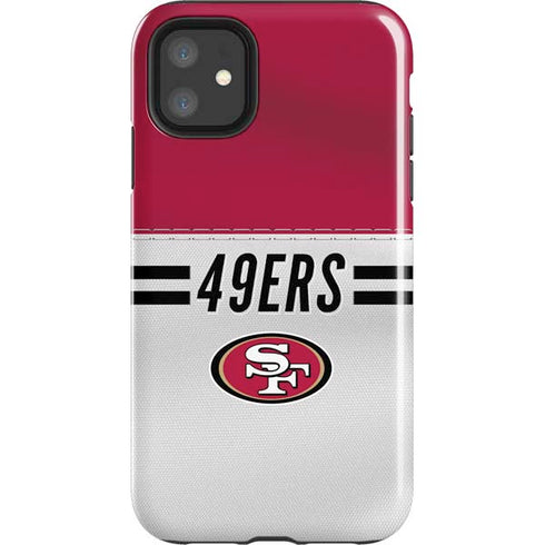 NFL San Francisco 49ers White Striped iPhone 11 Impact Case