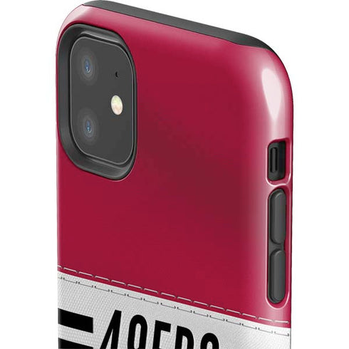 NFL San Francisco 49ers White Striped iPhone 11 Impact Case