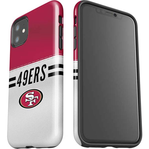 NFL San Francisco 49ers White Striped iPhone 11 Impact Case