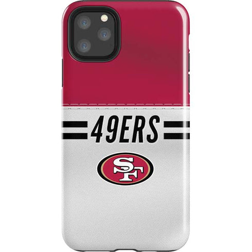 NFL San Francisco 49ers White Striped iPhone 11 Pro Max Impact Case