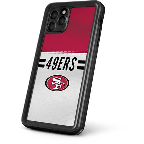 NFL San Francisco 49ers White Striped iPhone 11 Pro Waterproof Case