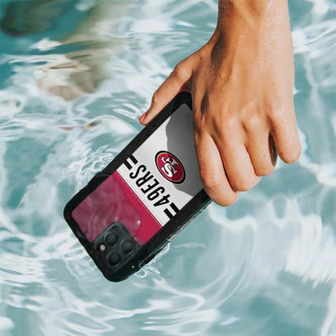 NFL San Francisco 49ers White Striped iPhone 11 Pro Waterproof Case