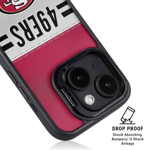 NFL San Francisco 49ers White Striped iPhone 13 Kickstand Case