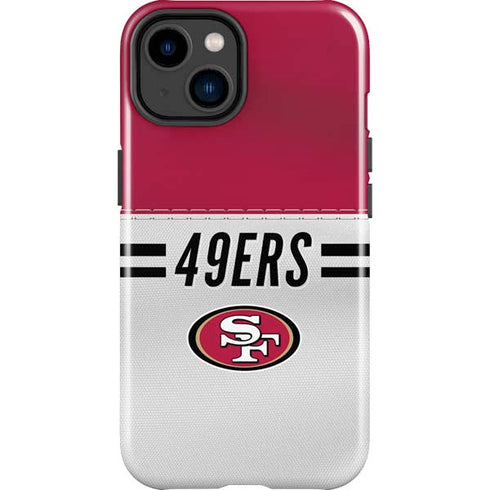 NFL San Francisco 49ers White Striped iPhone 15 Impact Case