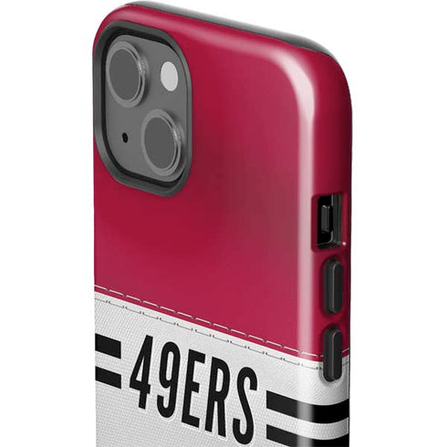 NFL San Francisco 49ers White Striped iPhone 15 Impact Case