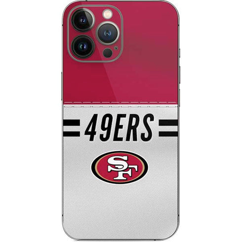 NFL San Francisco 49ers White Striped iPhone 15 Pro Max Skin