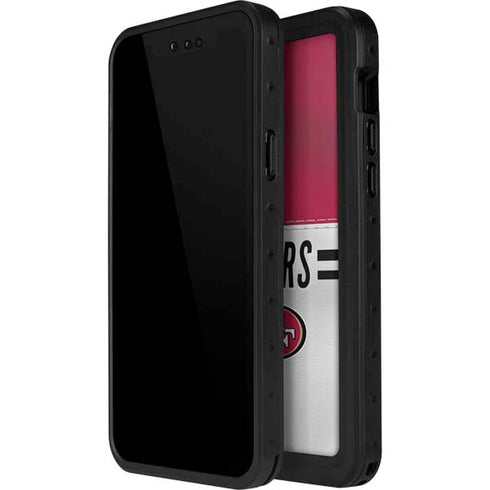 NFL San Francisco 49ers White Striped iPhone 15 Pro Waterproof Case
