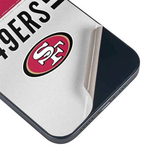 NFL San Francisco 49ers White Striped iPhone 15 Skin