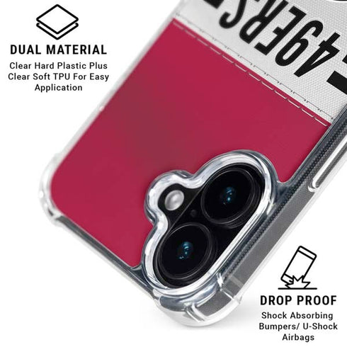 NFL San Francisco 49ers White Striped iPhone 16 MagSafe Case