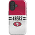 NFL San Francisco 49ers White Striped iPhone 16 Magsafe Impact Case