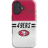 NFL San Francisco 49ers White Striped iPhone 16 Plus Impact Case