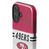 NFL San Francisco 49ers White Striped iPhone 16 Plus Impact Case