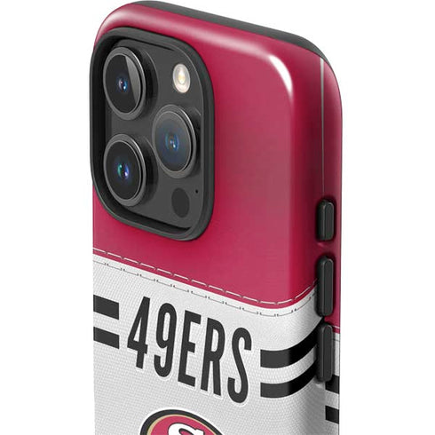 NFL San Francisco 49ers White Striped iPhone 16 Pro Impact Case