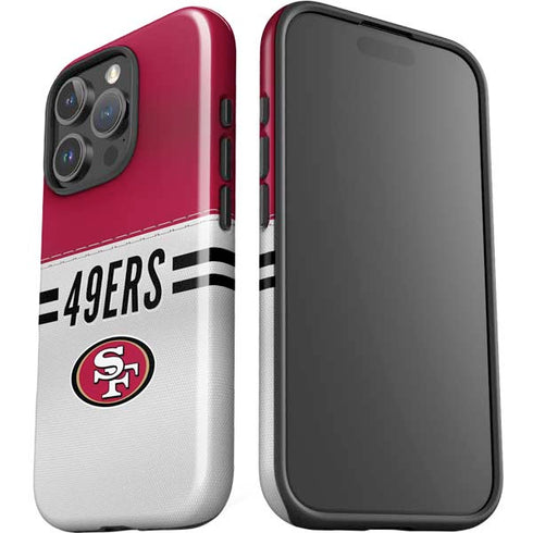 NFL San Francisco 49ers White Striped iPhone 16 Pro Max Impact Case