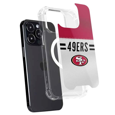 NFL San Francisco 49ers White Striped iPhone 16 Pro Max MagSafe Case