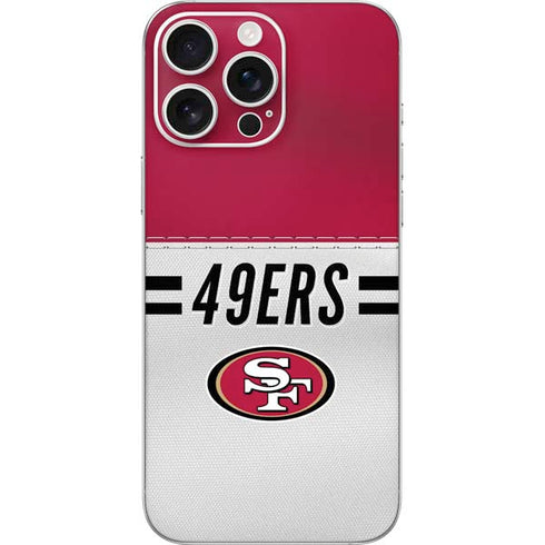 NFL San Francisco 49ers White Striped iPhone 16 Pro Max Skin