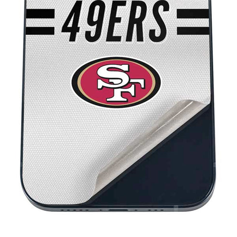 NFL San Francisco 49ers White Striped iPhone 16 Skin
