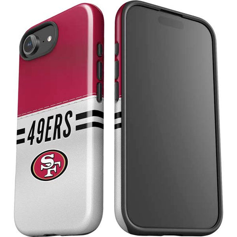 NFL San Francisco 49ers White Striped iPhone 16e Impact Case