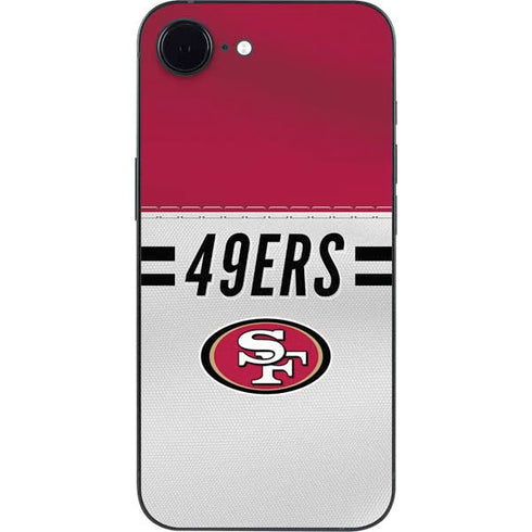 NFL San Francisco 49ers White Striped iPhone 16e Skin