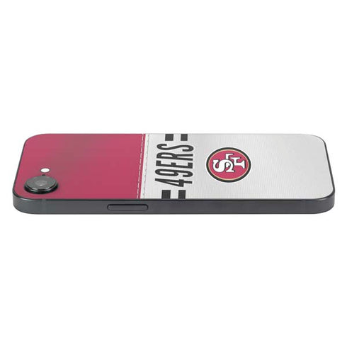 NFL San Francisco 49ers White Striped iPhone 16e Skin