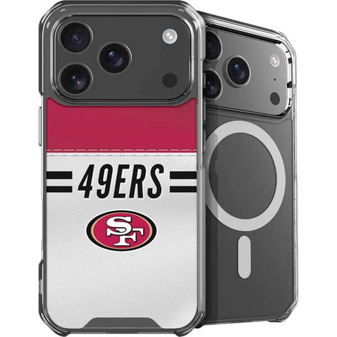 NFL San Francisco 49ers White Striped iPhone 18 Pro MagSafe Case