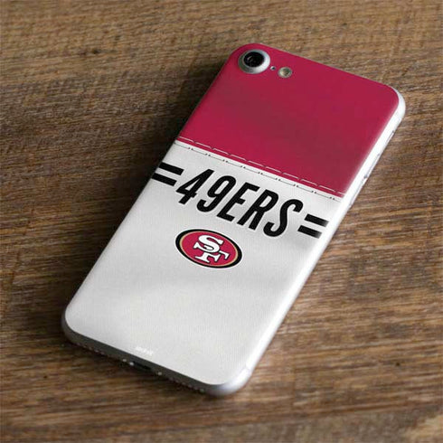 NFL San Francisco 49ers White Striped iPhone 8 Skin