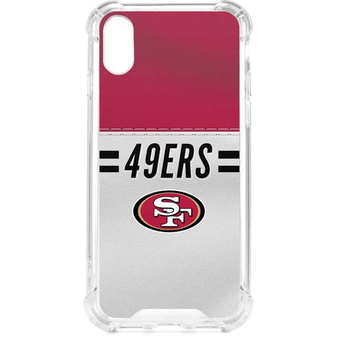 NFL San Francisco 49ers White Striped iPhone XS Clear Case