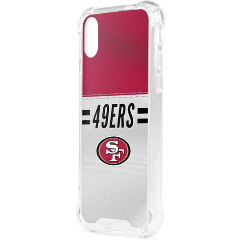 NFL San Francisco 49ers White Striped iPhone XS Clear Case