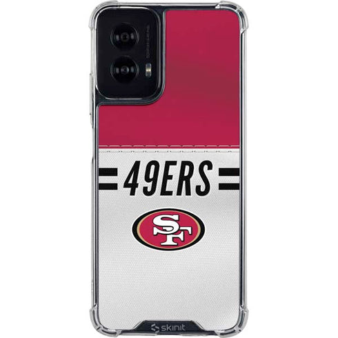 NFL San Francisco 49ers White Striped Moto G Power 5G (2024) Clear Case