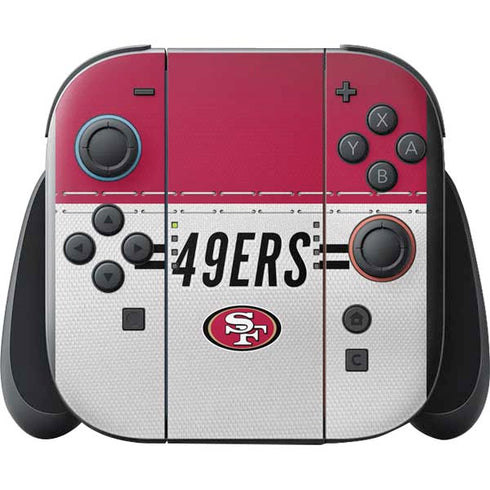 NFL San Francisco 49ers White Striped Nintendo Switch 2 (2025) with Joy-Con Skin