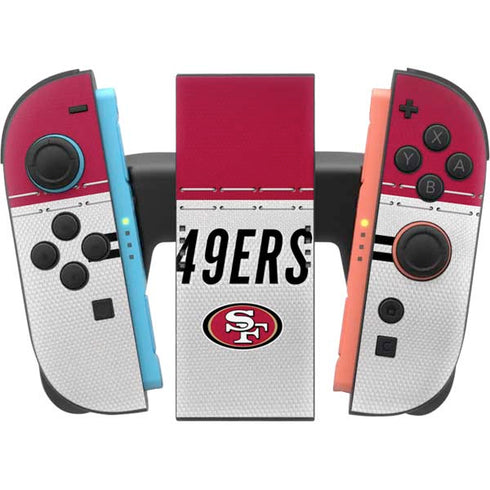 NFL San Francisco 49ers White Striped Nintendo Switch 2 (2025) Joy-Con Controller Skin