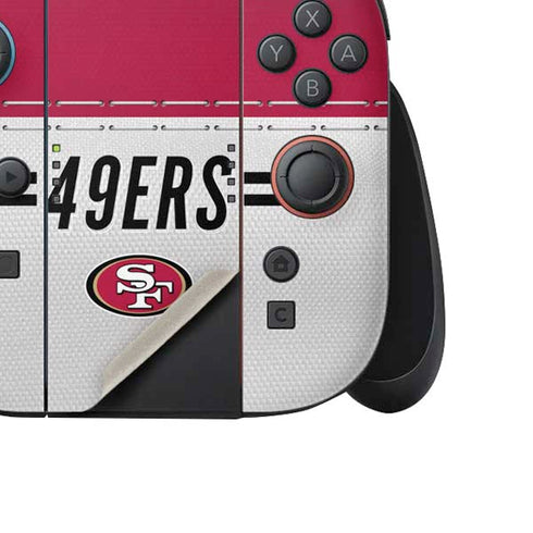 NFL San Francisco 49ers White Striped Nintendo Switch 2 (2025) Joy-Con Controller Skin