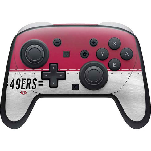 NFL San Francisco 49ers White Striped Nintendo Switch 2 (2025) Pro Controller Skin