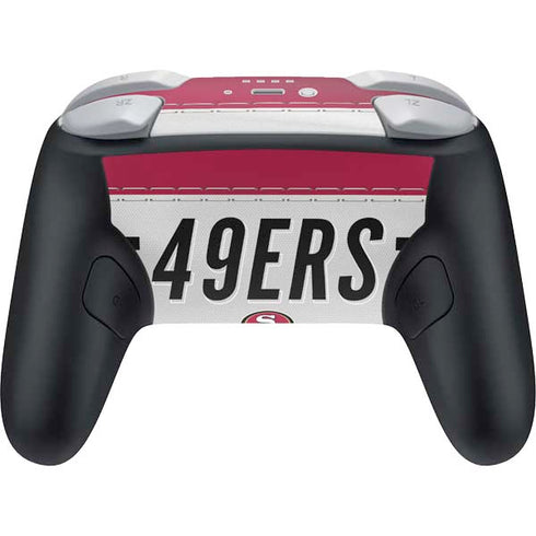 NFL San Francisco 49ers White Striped Nintendo Switch 2 (2025) Pro Controller Skin