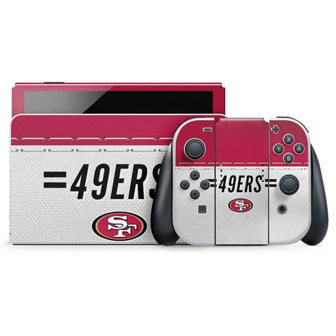 NFL San Francisco 49ers White Striped Nintendo Skins