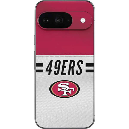 NFL San Francisco 49ers White Striped Google Pixel 9 Skin